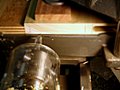 Cutting Double Mortise In Pulpit Bottom Rail Close-Up